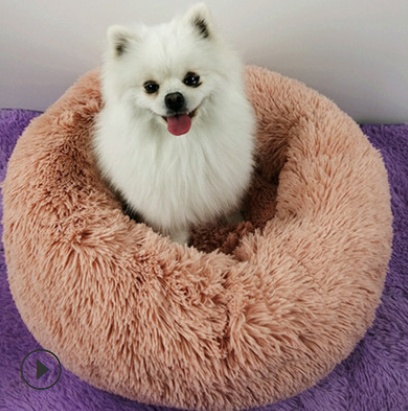 Dog Beds For Small Dogs Round Plush Cat Litter Kennel Pet Nest Mat Puppy Beds - Image 4